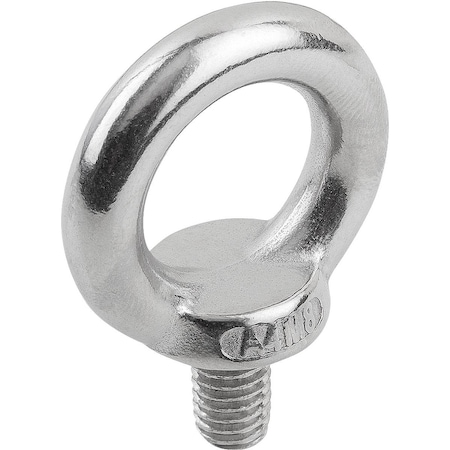 Kipp Eye Bolt With Shoulder, M16, 27 mm Shank, 35 mm ID, Stainless Steel, Bright K1333.16